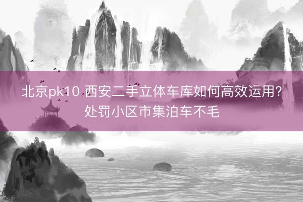 北京pk10 西安二手立体车库如何高效运用？处罚小区市集泊车不毛